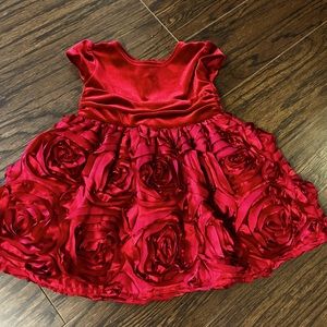 Red velvet dress